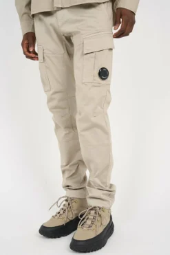 SATEEN STRETCH CARGO LENS - Cargo | Kaki*C.P. COMPANY Online