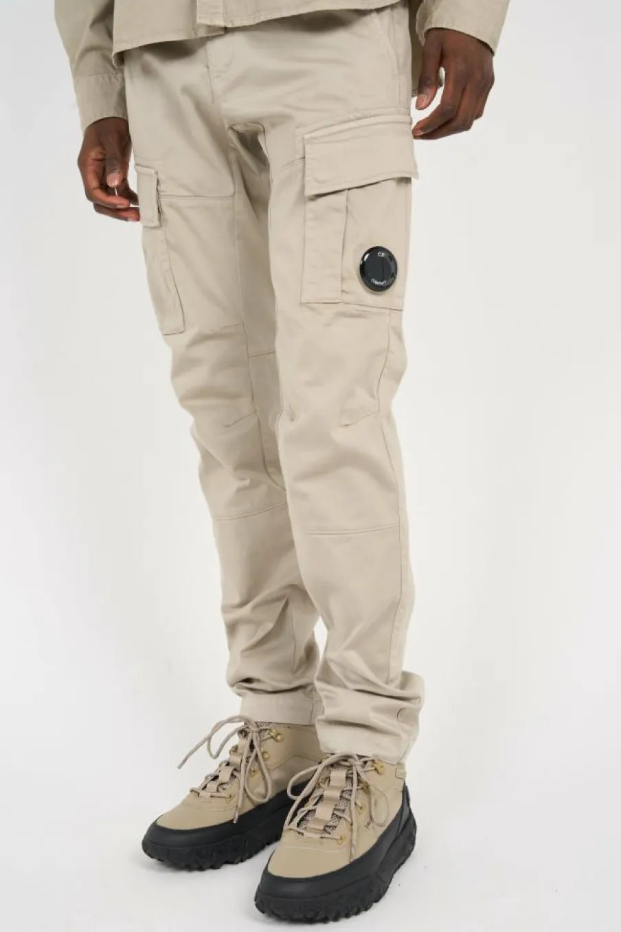 SATEEN STRETCH CARGO LENS - Cargo | Kaki*C.P. COMPANY Online