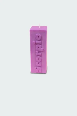 SCORPIO ZODIAC BLOCK PILLAR CANDLE - Bougie | Violet*FLAMINGO CANDLES Outlet
