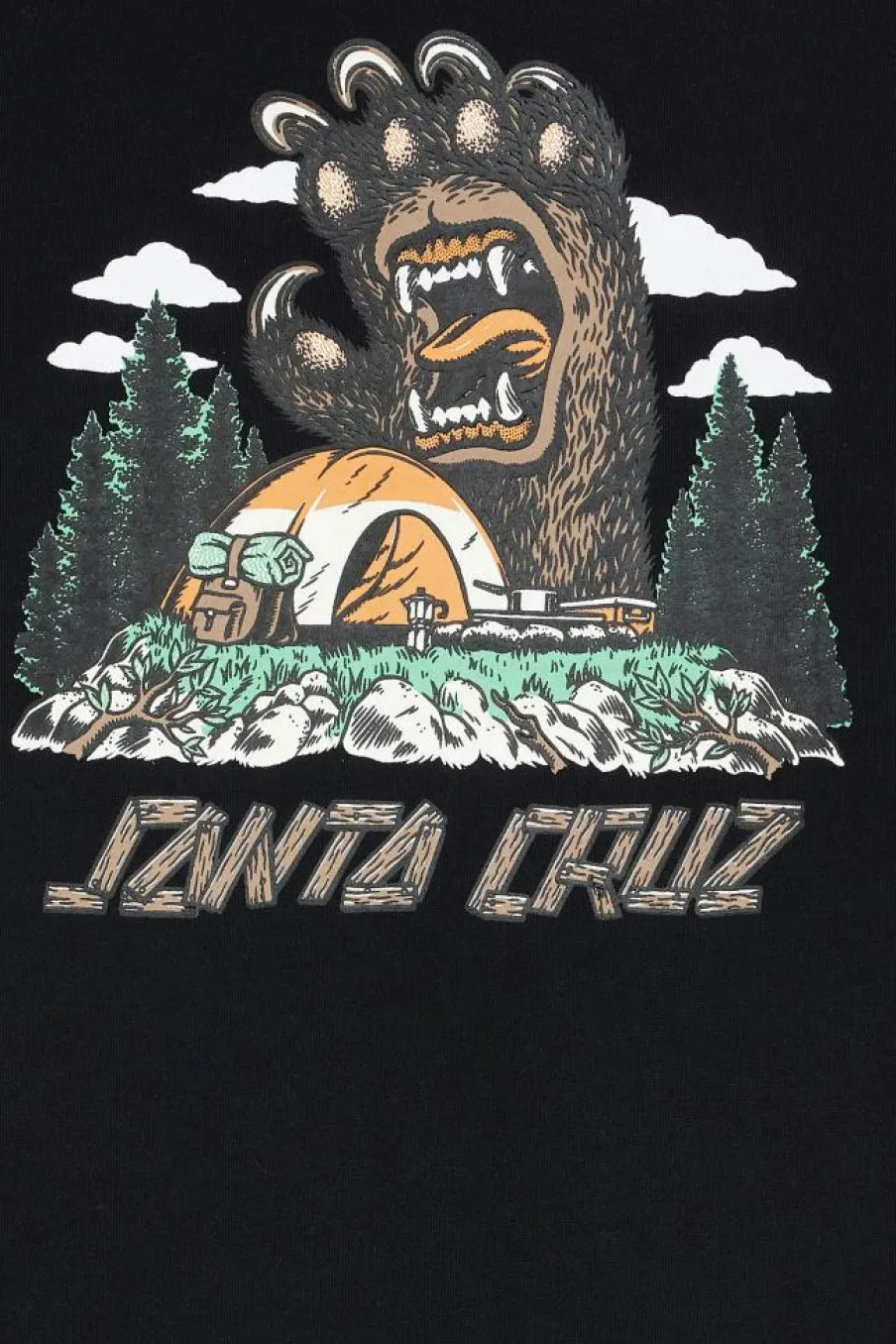 Screaming Grizzly Hood - Hoodie | Noir*SANTA CRUZ