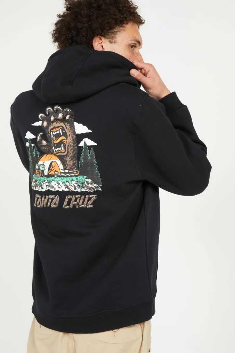 Screaming Grizzly Hood - Hoodie | Noir*SANTA CRUZ