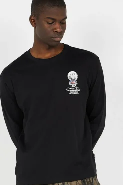 SNOW GLOBE LONG SLV TEE - T-shirt | Noir*LOST MANAGEMENT CITIES Clearance