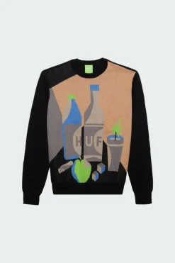 STILL LIFE CREW - pull | Noir*HUF