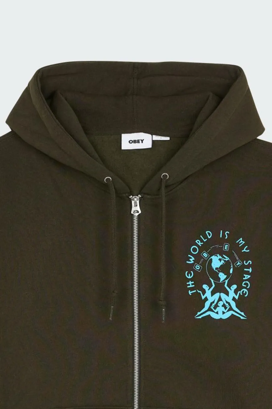 THE WORLD IS MY STAGE - Hoodie zippé | Vert*OBEY