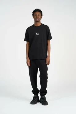 T-SHIRTS SHORT SLEEVE IN JERSEY 30/1 - T-shirt | Noir*C.P. COMPANY Clearance