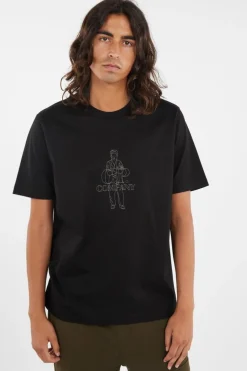 T-SHIRTS SHORT SLEEVE IN MERCERIZED JERSEY 30/2 TWISTED - T-shirt | Noir*C.P. COMPANY New