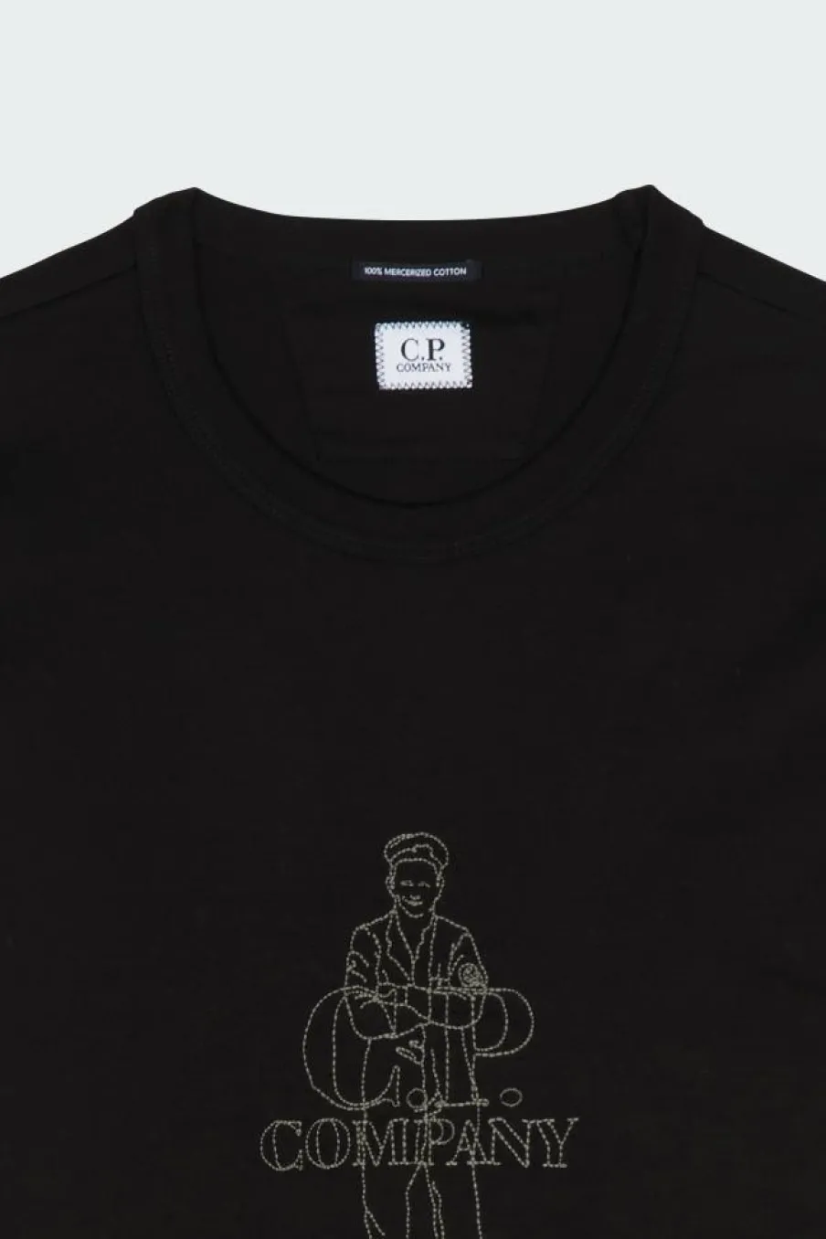 T-SHIRTS SHORT SLEEVE IN MERCERIZED JERSEY 30/2 TWISTED - T-shirt | Noir*C.P. COMPANY New