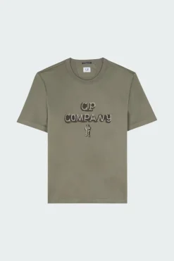 T-SHIRTS SHORT SLEEVE IN MERCERIZED JERSEY 30/2 TWISTED - T-shirt | Kaki*C.P. COMPANY New