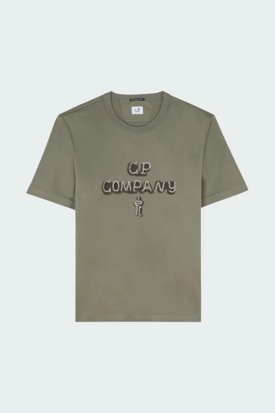 T-SHIRTS SHORT SLEEVE IN MERCERIZED JERSEY 30/2 TWISTED - T-shirt | Kaki*C.P. COMPANY New