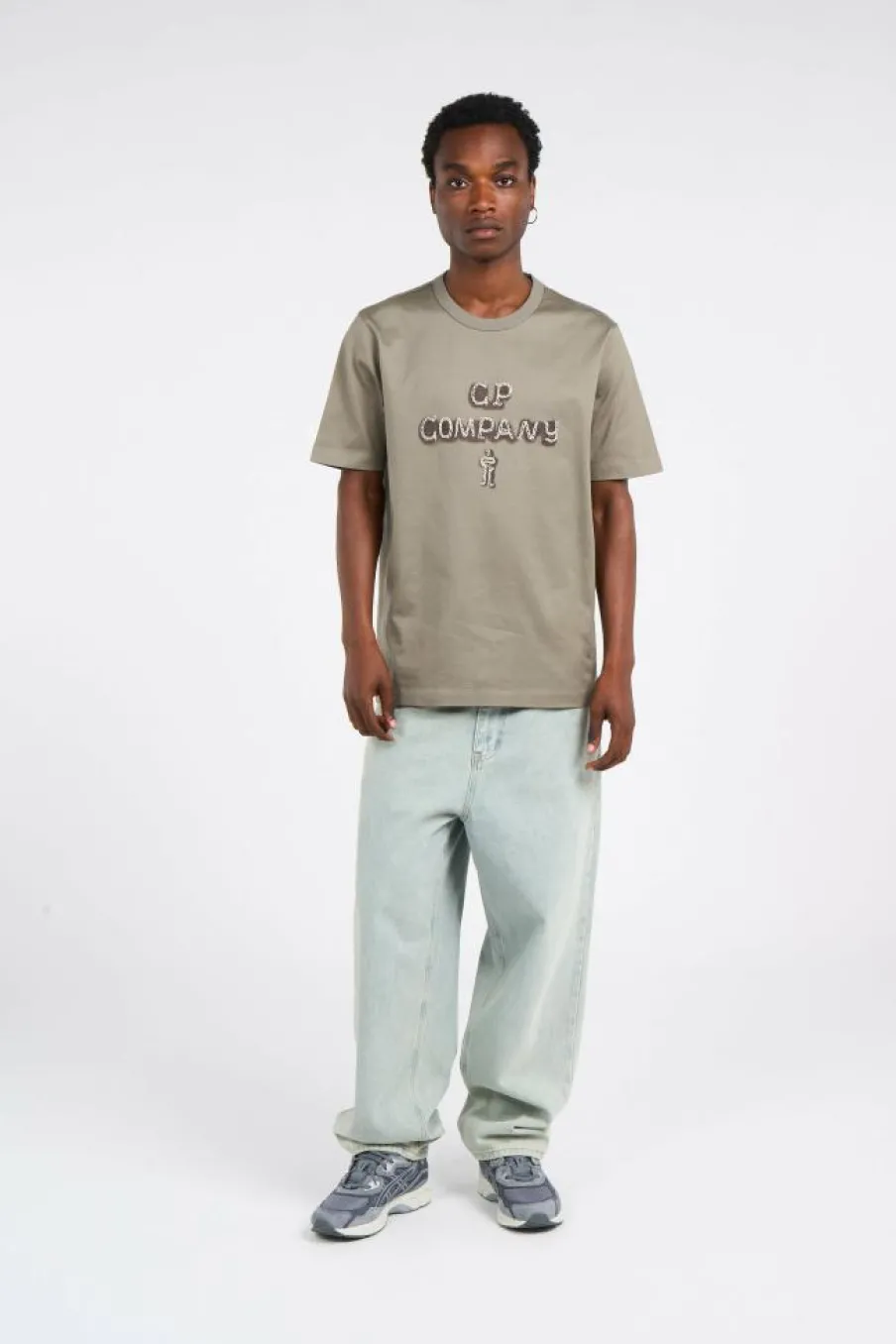 T-SHIRTS SHORT SLEEVE IN MERCERIZED JERSEY 30/2 TWISTED - T-shirt | Kaki*C.P. COMPANY New