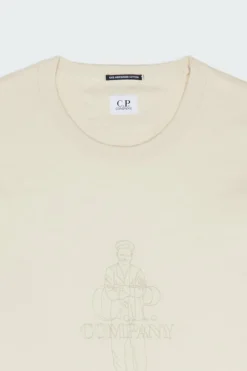 T-SHIRTS SHORT SLEEVE IN MERCERIZED JERSEY 30/2 TWISTED - T-shirt | Vert*C.P. COMPANY Best
