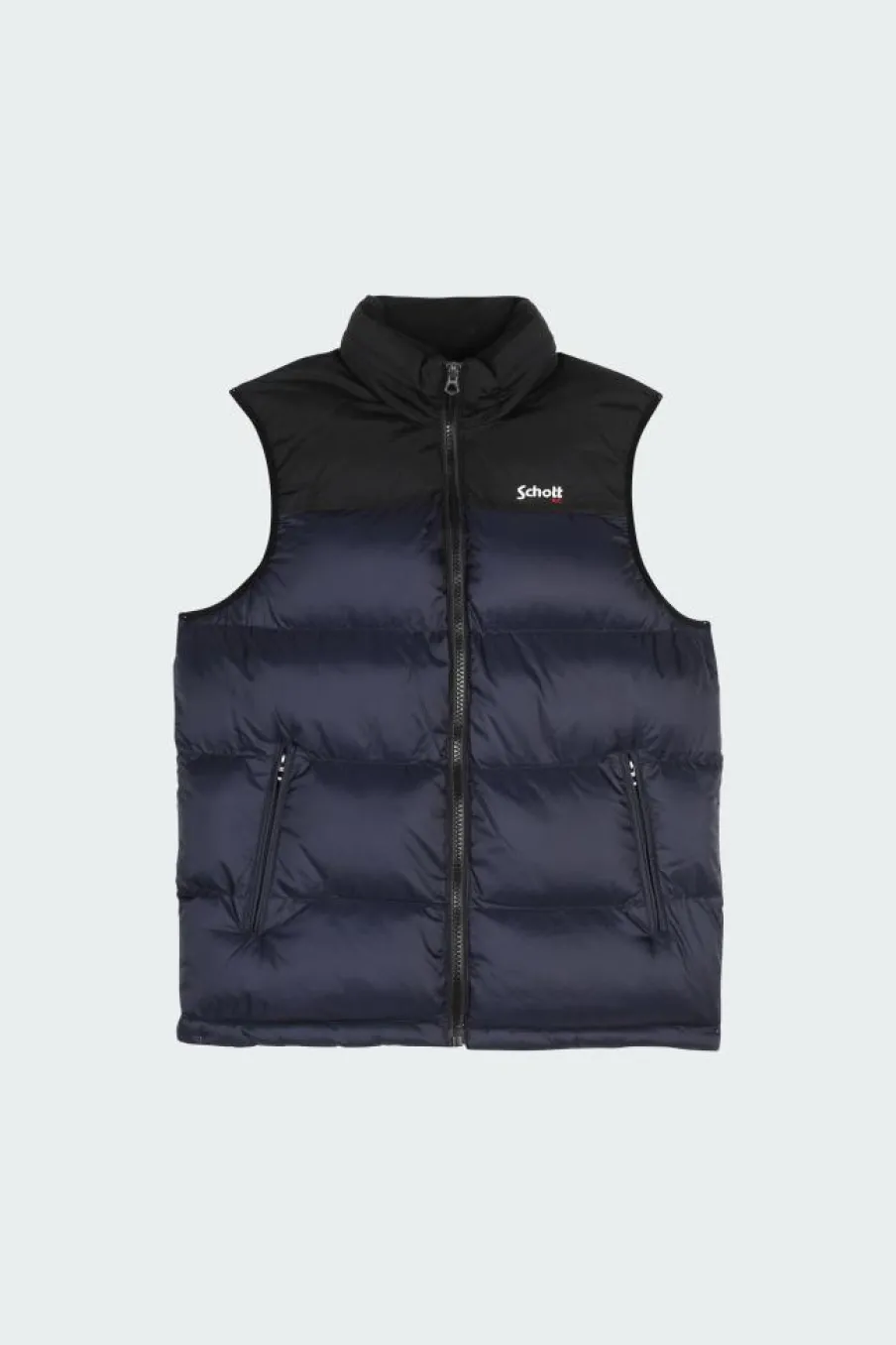 UTAHV - Doudoune col montant droite sans manches | Bleu*SCHOTT Sale