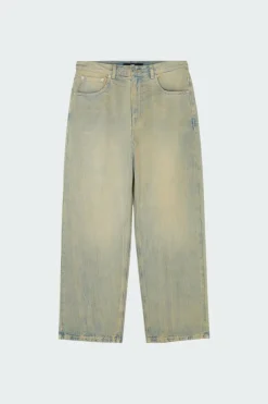 WASHED STITCH DENIM WIDE JEAN - Jean | Kaki*LOST MANAGEMENT CITIES Hot